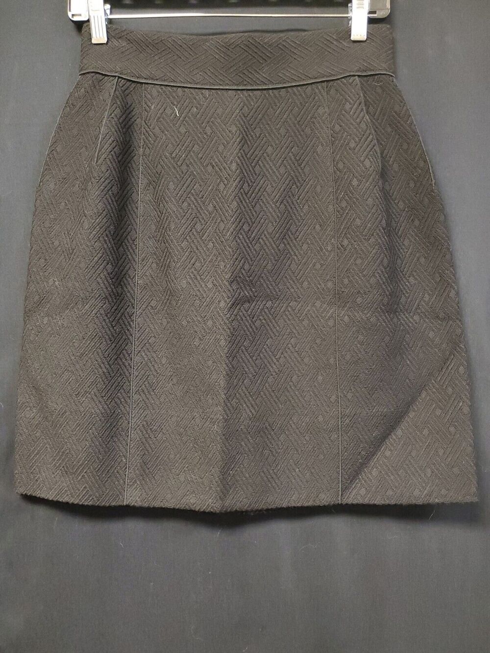 Dolce & Gabbana Wool And Cotton Black Geometric Print A-Line Skirt Sz 42/ 10
